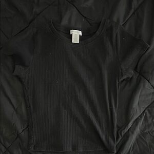 Black Cropped T-Shirt